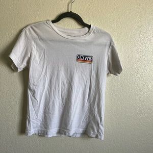 O’Neill boys x large t shirt white with blue/yellow/orange design